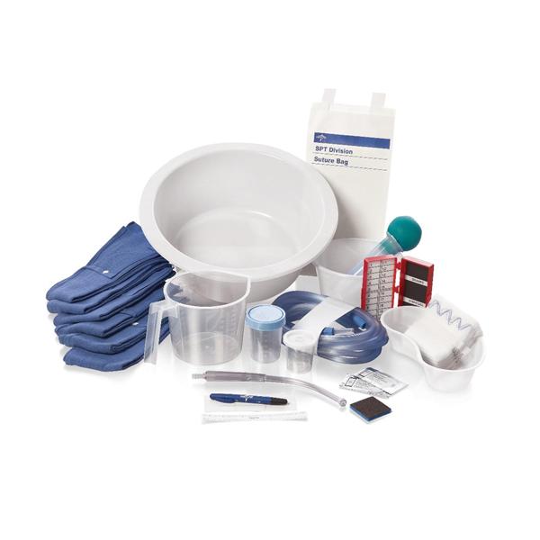 Tray Surgical Single Basin Plus IV With Yankauer Bulb Tip/Syringe LF Strl 5/Case